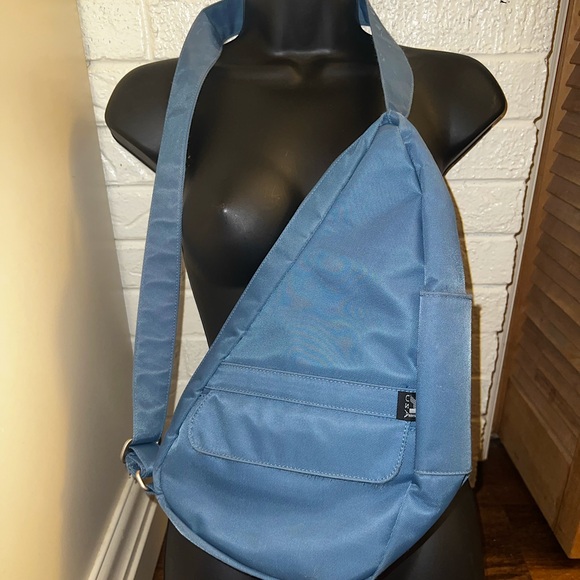 AmeriBag Healthy Backpack Blue Nylon Crossbody - Picture 3 of 13